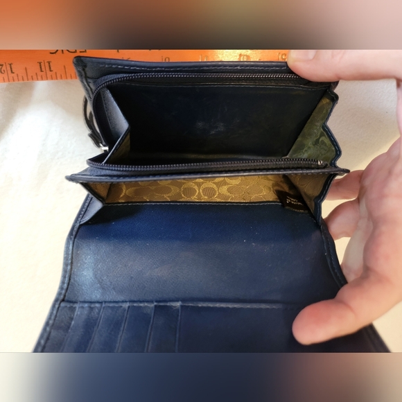 Navy Coach Bi-fold Women's Wallet - Picture 2 of 4